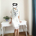 Quality Pretty Skull Scarves Wrap Women Winter Warm Silk 140*140CM - White