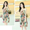 Cute Dresses Summer Girls Sleeveless Floral Short Sundresses - Colorful