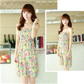 Cute Dresses Summer Girls Sleeveless Floral Short Sundresses - Pink