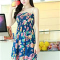 Cute Dresses Summer Girls Sleeveless Floral Short Sundresses - Royal Blue
