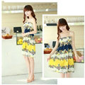 Cute Dresses Summer Girls Sleeveless Floral Short Sundresses - Yellow