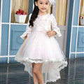 Cute Dresses Winter Flower Girls Bowknot Solid Wedding Party Dress - White