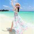 Elegant Dresses Summer Girls Swallowtail Beach Long Chiffon Bohemian - Light Blue