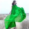 Glamorous Dresses Summer Women Strapless Beach Tunic Long Chiffon Solid - Green