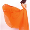 Glamorous Dresses Summer Women Strapless Beach Tunic Long Chiffon Solid - Orange
