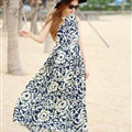 Sweet Dresses Summer Female Skirts Beach Bohemian Long Chiffon - Royal Blue