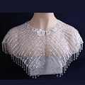 2016 New Luxury Bridal Crystal Beads Lace Sequins Shoulder Yarn Wedding Veil Tassel Shawls