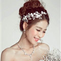 Crystal Beaded Flower Alloy Soft Chain Bridal Headbands Hair Accessories - White