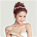 Crystal Stars Alloy Soft Chain Bridal Headbands Women Wedding Hair Accessories - White