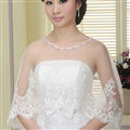 Elegant Wedding Bride Lace Embroidery Flower Shawl Shoulder Chain Wrap Jewelry