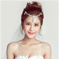 Flower Alloy Rhinestone Bohemia Bridal Frontlet Pendant Crown Headbands Hair Accessories - White