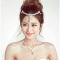 Flower Alloy Rhinestone Bohemia Bridal Frontlet Pendant Heart Headbands Hair Accessories - White
