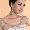 Hot sales Bridal Alloy Rhinestone Flower Shoulder Chain Unique Wedding Stage Jewelry - White