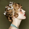 Retro European Bride Alloy Dragonfly Beads Tassel Hairbands Women Wedding Hair Hoop - Gold