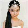 Simple Rhinestone Alloy Flower Bohemia Bridal Frontlet Stage Headpiece Hair Accessories - White