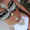 Bling Rhinestone Crystal Body Chain Bikini Beach Party Swimsuit Necklace Jewelry - White