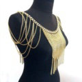 Calssic Alloy Shoulder Necklace Showgirl Multi layer Heavy Tassel Body Chains Jewelry - Gold