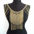 Calssic Alloy Shoulder Necklace Showgirl Multi layer Heavy Tassel Body Chains Jewelry - Sliver
