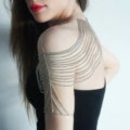 Calssic Multilayer Tassel Shoulder Necklace Showgirl Body Chains Jewelry - Sliver