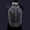 Diamonds Full Body Chain Shoulder Necklace Bikini Harness Showgirl Decor Jewellry - Silver