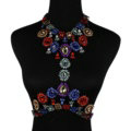 Elegant Women Crown Crystal Pendant Necklace Evening Party Dress Decro Body Chain - Colour