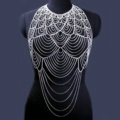 Exquisite Rhinestone Full Body Chain Bikini Decor Necklace Jewelry - Silver