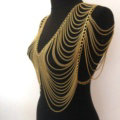 Fashion Alloy Shoulder Necklace Multilayer Tassels Link Body Chains Punk Jewelry - Gold
