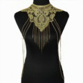 Fashion Belly Waist Body Chain Sexy Tassel Lace Choker Necklace Harness Jewelry - Gold