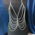 Fashion Stunning Bikini Alloy Body Chain Bra Slave Harness Necklace Jewelry - Sliver