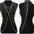 Hot Women Sexy Body Chain Alloy Party Evening Dress Decor Long Necklace Jewelry - Gold