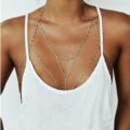 Personalized Bra Body Chain Summer Punk Dress Decro Bead Necklace Jewelry - Sliver