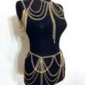 Retro Waist Body Chain Dress Decro Showgirl Necklace Shoulder Chain Jewelry - Sliver