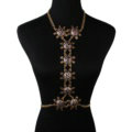 Sexy Leopard Alloy Flower Belly Body Chain Bikini Beach Decro Pendant Necklace Jewelry - Gold