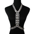 Simple Diamond Flower Pendant Necklace Bikini Beach Dress Decro Body Chain Jewelry - White