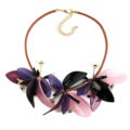 Top Fashion Women Flower Choker Necklace Sweater Chain Dress Decro Jewelry - Purple