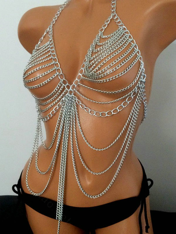 Buy Wholesale Halter Sexy Tassel Choker Necklace Exotic Bra Harness Slave Full Body Chain