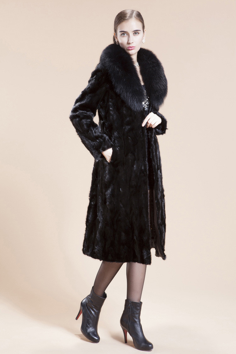 Buy Wholesale Big Wool Collar Cool Faux Mink Fur Overcoat Fashion Women ...