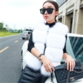 Cheap Classic Elegant Faux Fox Fur Vest Fashion Women Overcoat - White