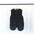 Cheap Furry Faux Fox Fur Vest Fashion Women Overcoat - Black 01