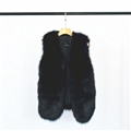 Cheap Furry Faux Fox Fur Vest Fashion Women Overcoat - Black