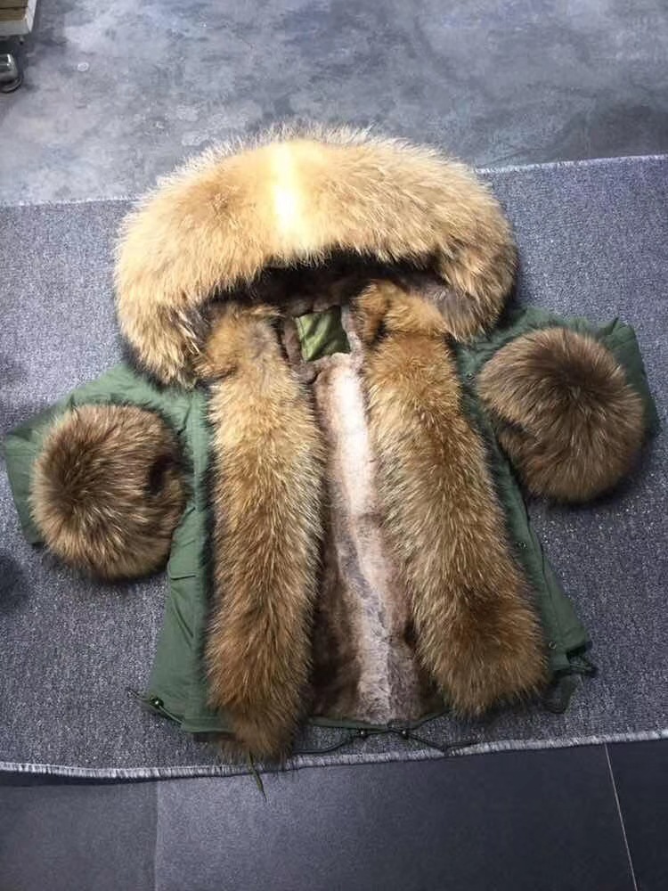 Buy Wholesale Cheap Warm Real Raccoon Fur Overcoat Fashion Women Coat ...