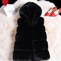 Cheap Winter Cool Faux Fox Fur Vest Fashion Women Waistcoat - Black