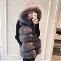 Cheap Winter Cool Faux Fox Fur Vest Fashion Women Waistcoat - Grey
