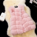 Cheap Winter Diamond Faux Fox Fur Vest Fashion Women Waistcoat - Pink