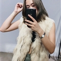 Cheap Winter Elegant Faux Rabbit Fur Vest Fashion Women Waistcoat - Beige