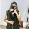 Cheap Winter Elegant Faux Rabbit Fur Vest Fashion Women Waistcoat - Green