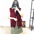 Cheap Winter Elegant Faux Rabbit Fur Vest Fashion Women Waistcoat - Red