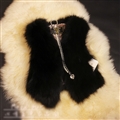 Cheap Winter Elegant Faux Raccoon Fur Vest Fashion Women Waistcoat - Black