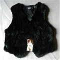 Cheap Winter Furry Faux Fox Fur Vest Fashion Women Waistcoat - Black