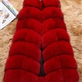 Classic Winter Furry Faux Fox Fur Vest Fashion Women Waistcoat - Red